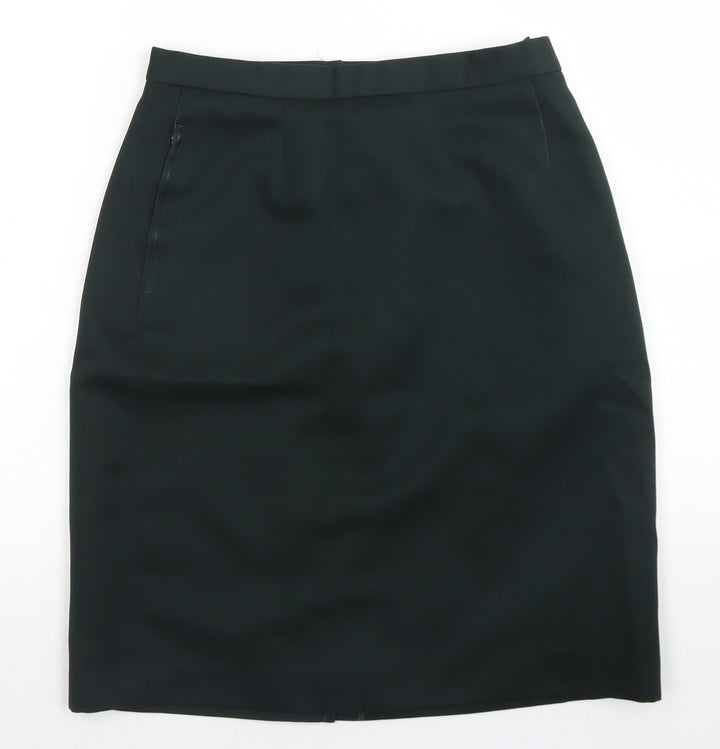 Wallace Womens Green Polyester Straight & Pencil Skirt Size 28 in Button