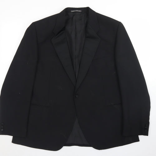 Benjamin Simon Mens Black  Polyester Jacket Blazer Size 46