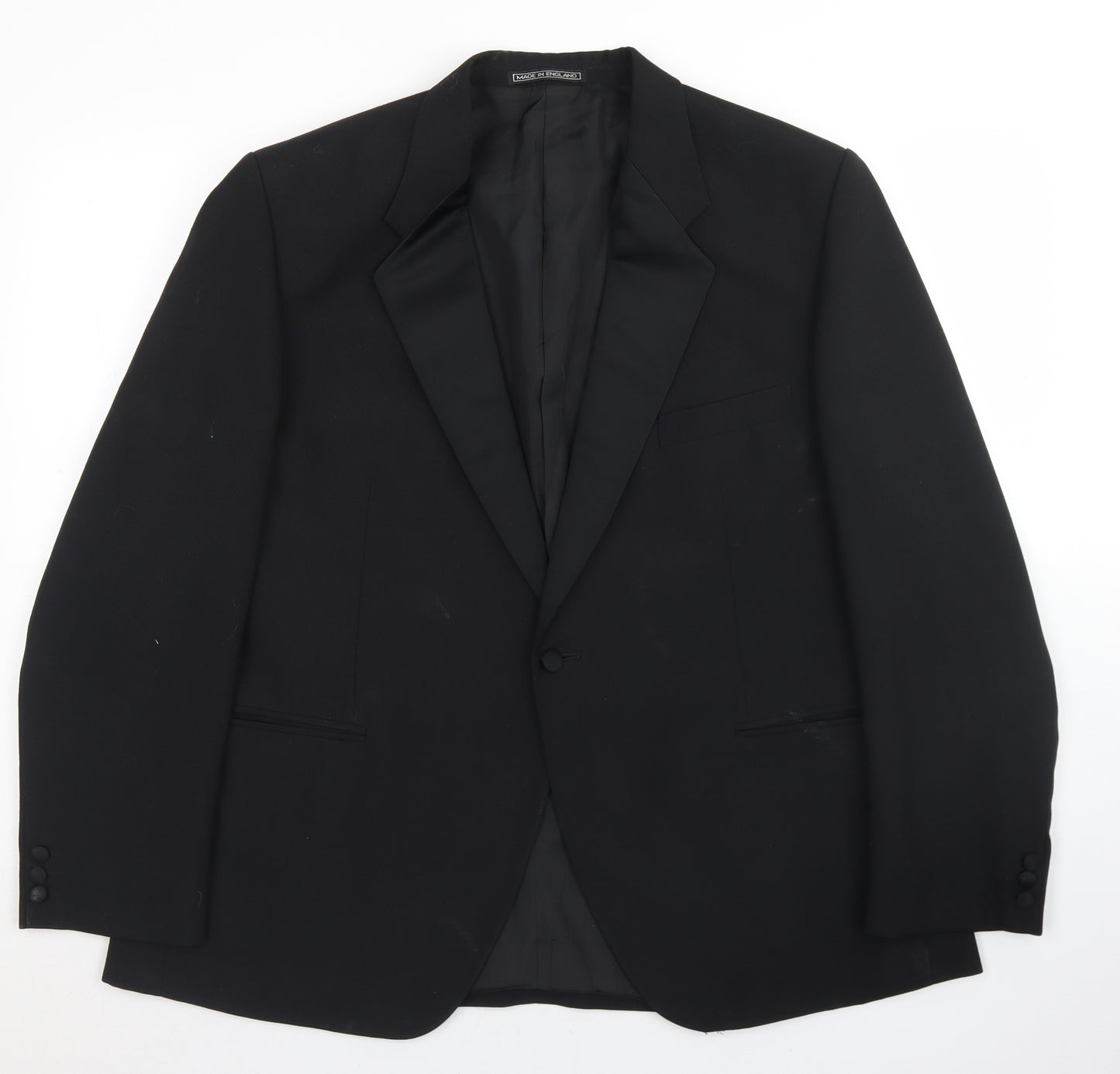 Benjamin Simon Mens Black  Polyester Jacket Blazer Size 46