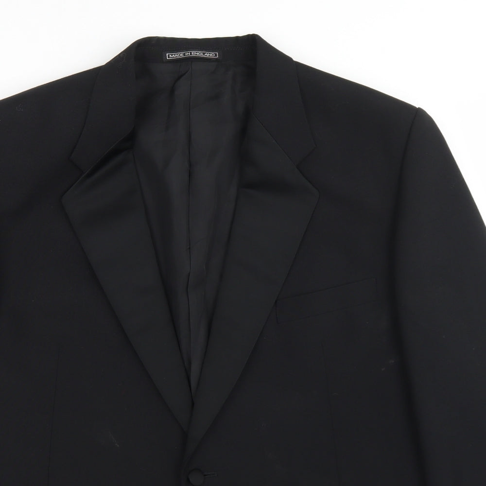 Benjamin Simon Mens Black  Polyester Jacket Blazer Size 46