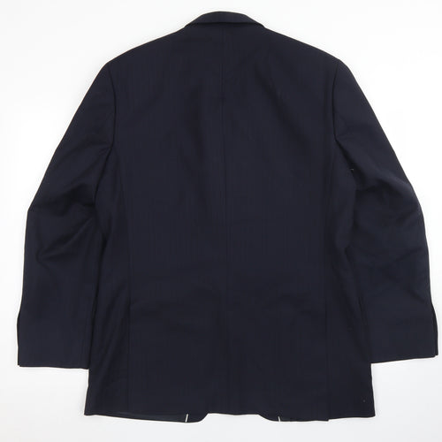 Preworn Mens Blue Striped Wool Jacket Blazer Size 40