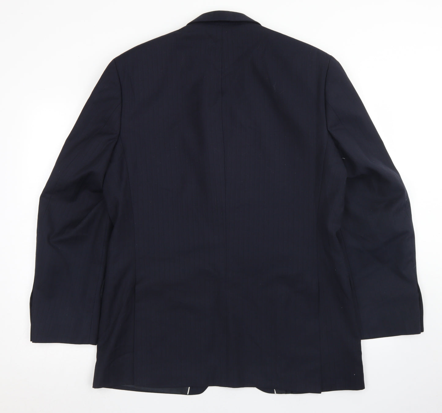Preworn Mens Blue Striped Wool Jacket Blazer Size 40