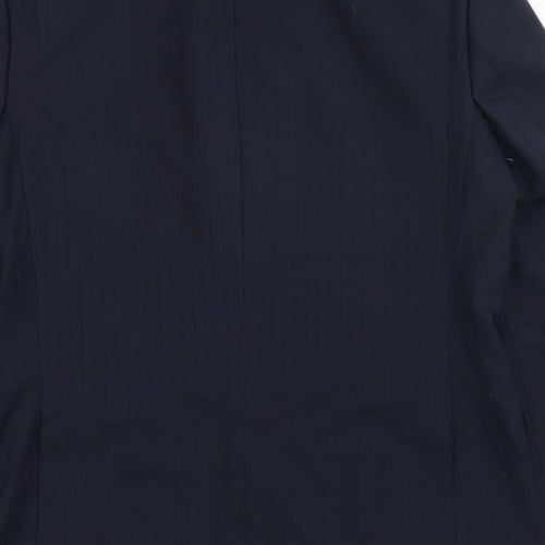 Preworn Mens Blue Striped Wool Jacket Blazer Size 40