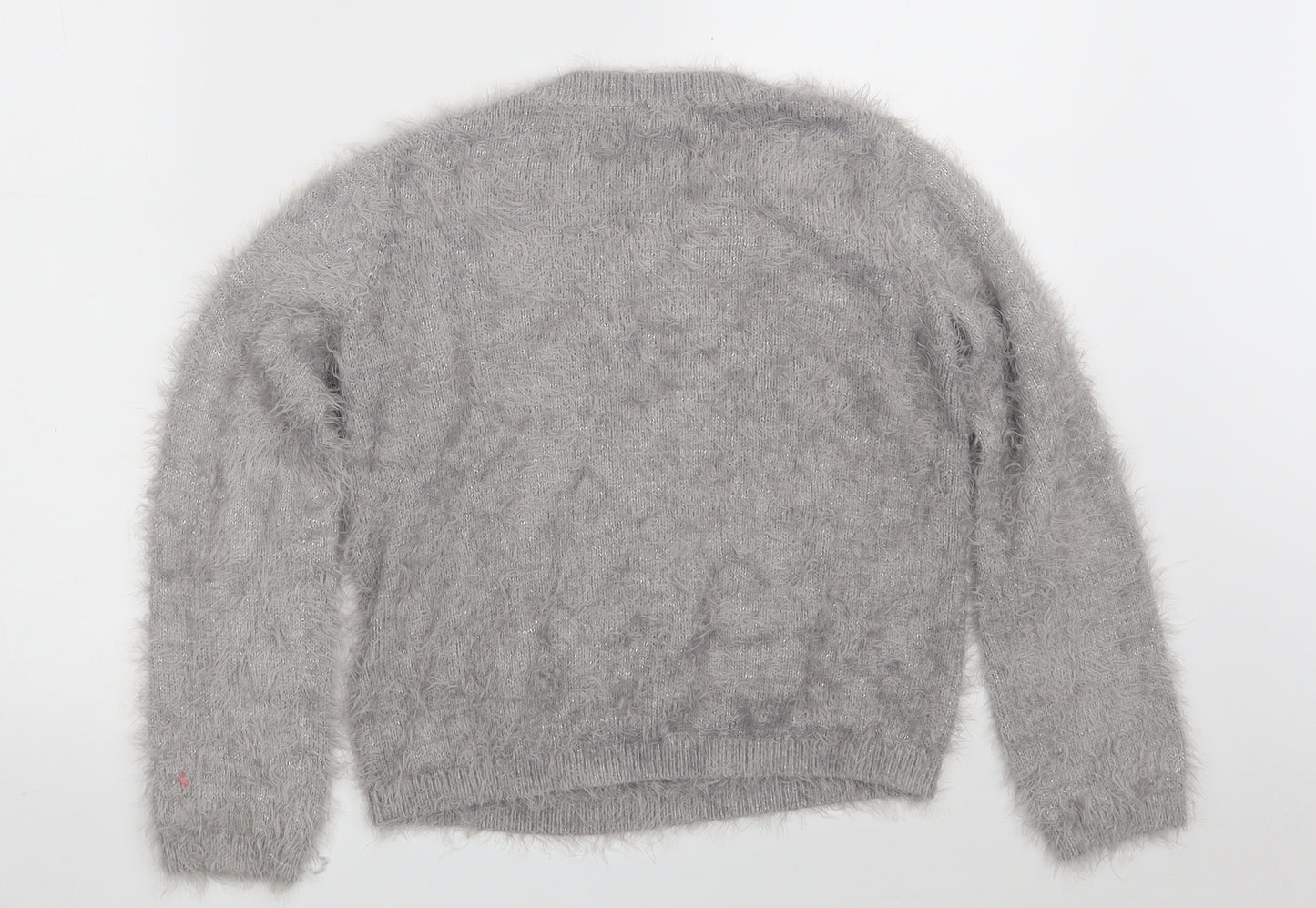 Monsoon Girls Grey Crew Neck  Nylon Pullover Jumper Size 11-12 Years
