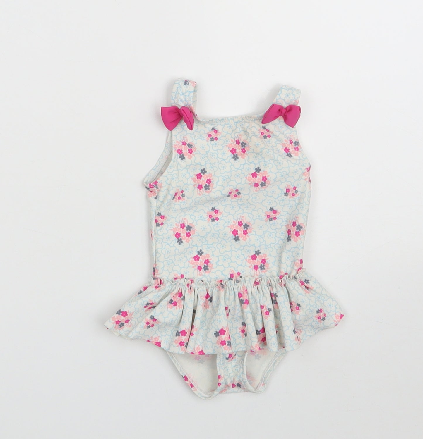 Nutmeg Girls White Floral Nylon Leotard One-Piece Size 3-6 Months