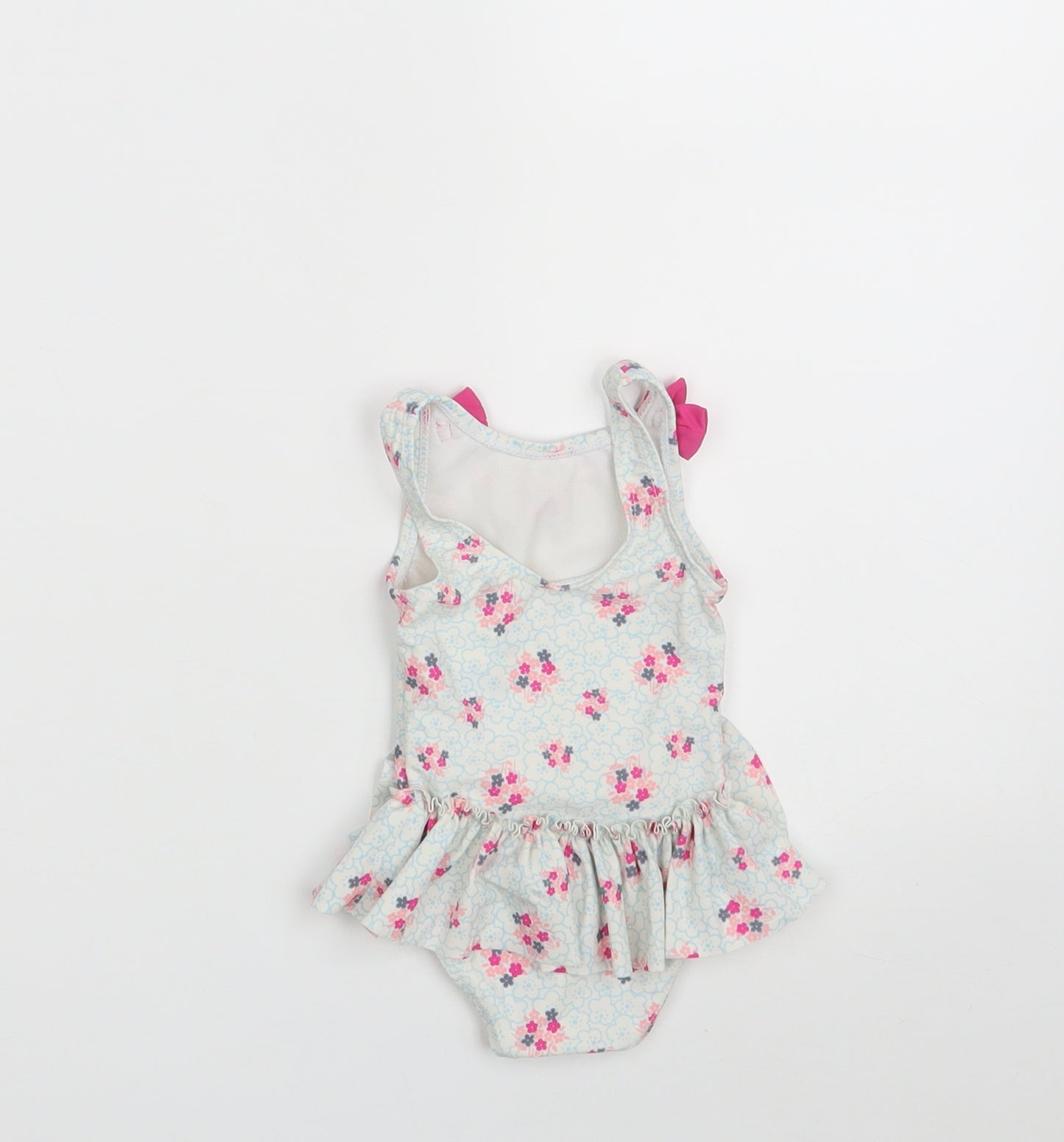 Nutmeg Girls White Floral Nylon Leotard One-Piece Size 3-6 Months