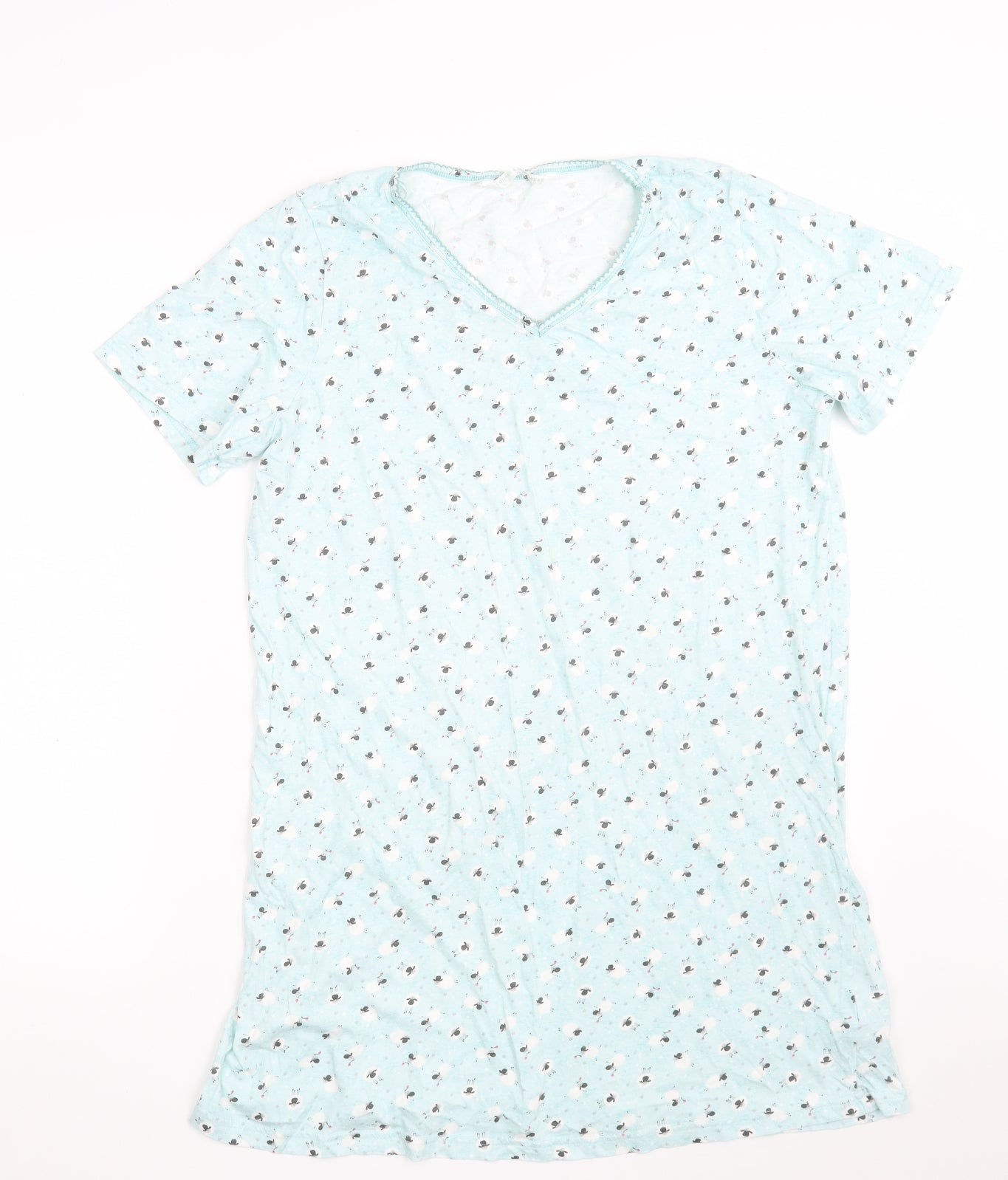 Bonmarché Womens Blue Solid 100% Cotton Top Nightshirt Size 16   - Size 16-18