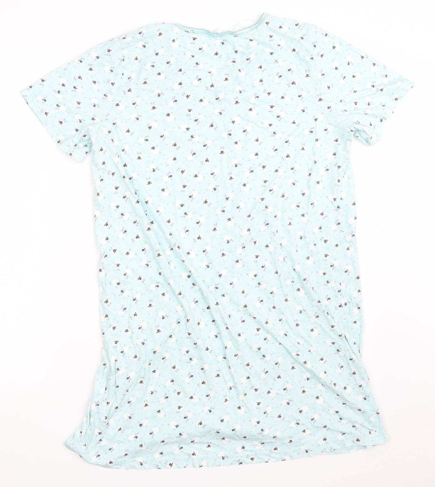 Bonmarché Womens Blue Solid 100% Cotton Top Nightshirt Size 16   - Size 16-18