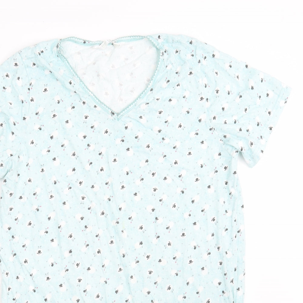 Bonmarché Womens Blue Solid 100% Cotton Top Nightshirt Size 16   - Size 16-18