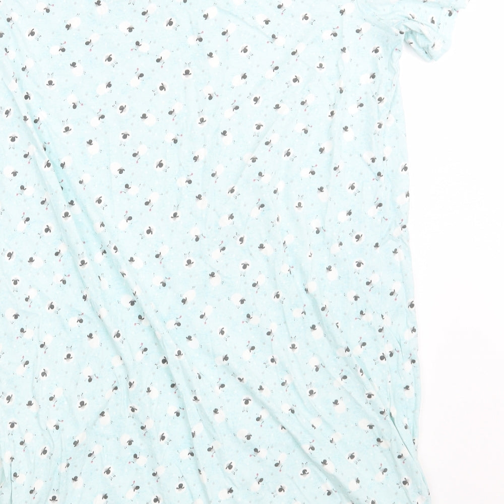 Bonmarché Womens Blue Solid 100% Cotton Top Nightshirt Size 16   - Size 16-18