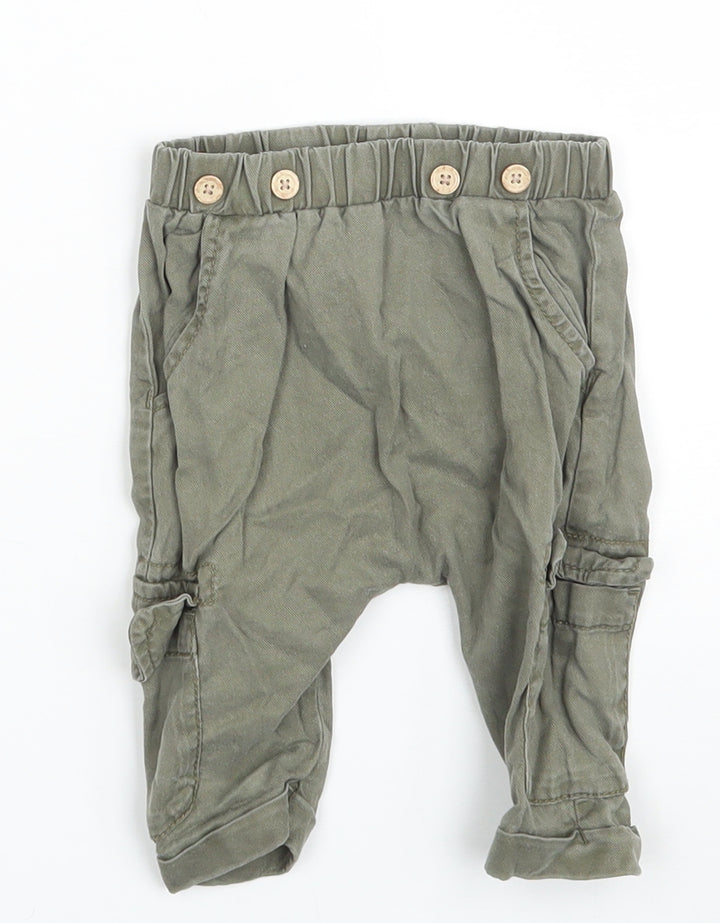 NEXT Baby Beige  Lyocell Cargo Trousers Size 3-6 Months