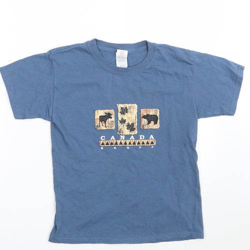 Gildan Boys Blue  100% Cotton Pullover T-Shirt Size S Crew Neck  - Canada