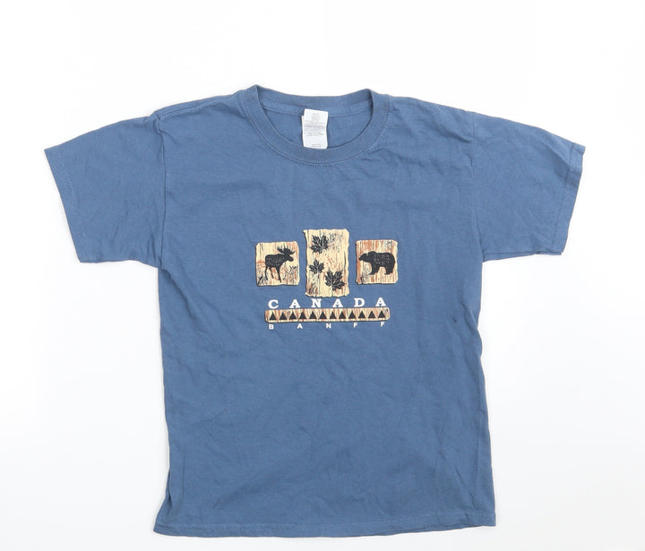 Gildan Boys Blue 100% Cotton Pullover T-Shirt Size S Crew Neck - Canada