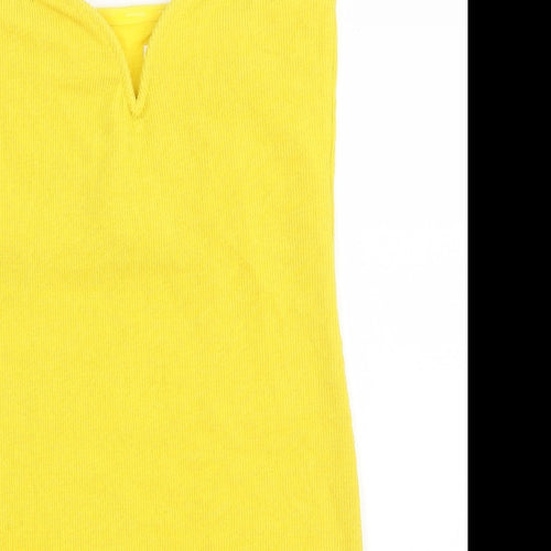 H&M Womens Yellow  Polyester Pencil Dress  Size S  Off the Shoulder
