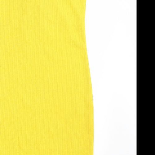 H&M Womens Yellow  Polyester Pencil Dress  Size S  Off the Shoulder