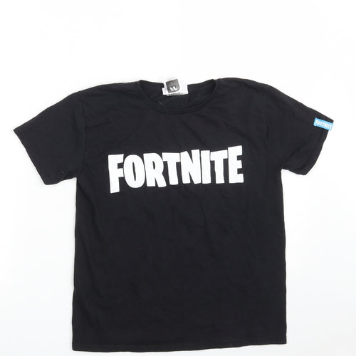 Fortnite Boys Black  100% Cotton Pullover T-Shirt Size M Crew Neck  - Fortnite