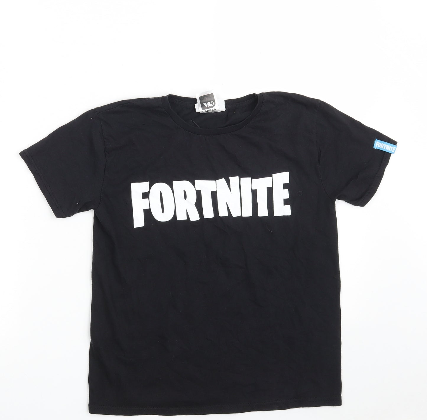 Fortnite Boys Black  100% Cotton Pullover T-Shirt Size M Crew Neck  - Fortnite