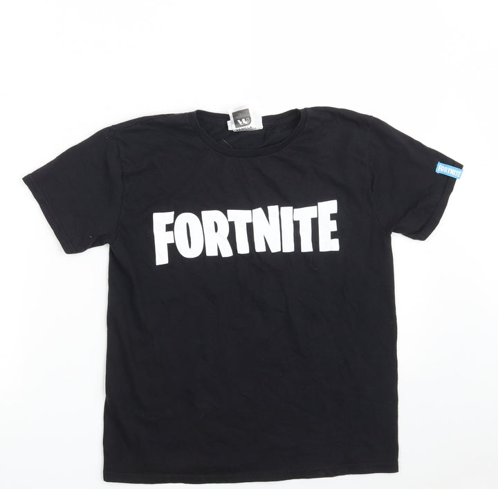 Fortnite Boys Black  100% Cotton Pullover T-Shirt Size M Crew Neck  - Fortnite