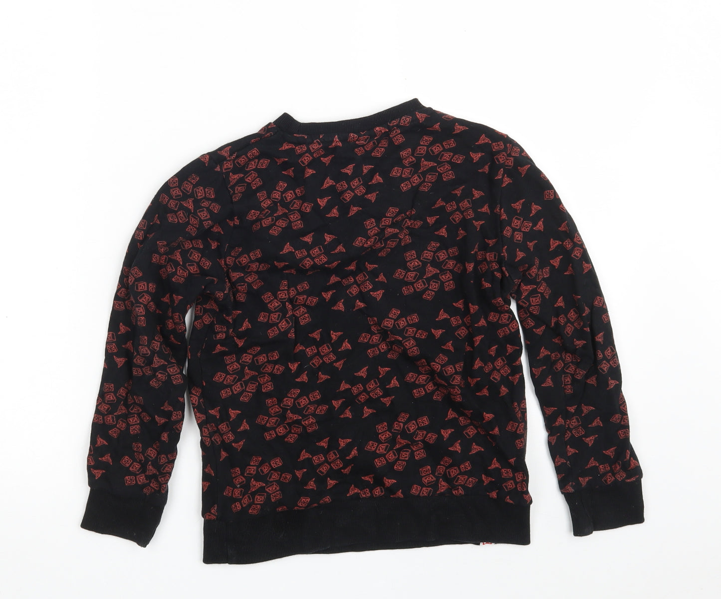 NEXT Boys Black Geometric 100% Cotton Pullover Sweatshirt Size 7 Years   - LEGO