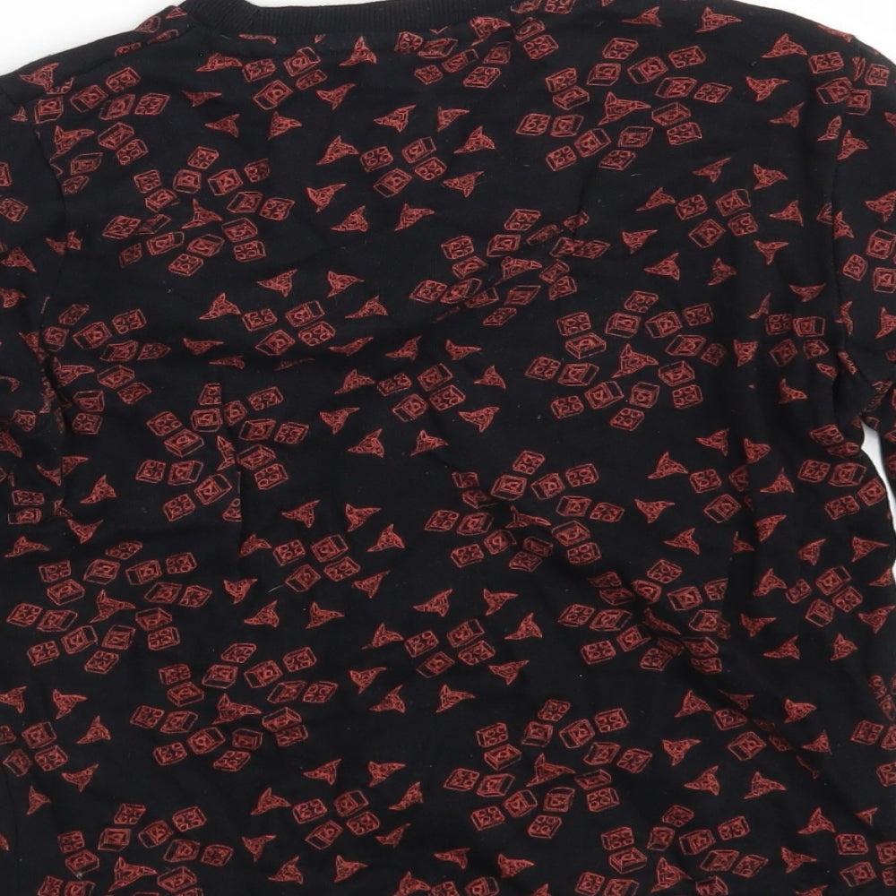 NEXT Boys Black Geometric 100% Cotton Pullover Sweatshirt Size 7 Years   - LEGO