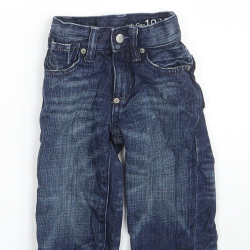 Gap Boys Blue  Cotton Cropped Jeans Size 6-9 Months  Zip