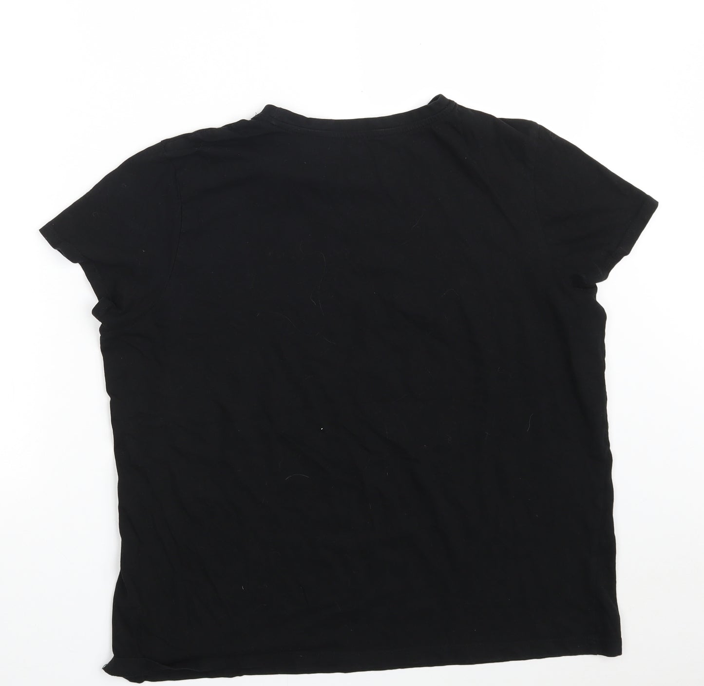 Primark Womens Black  100% Cotton Basic T-Shirt Size 18 Crew Neck - Size 18-20