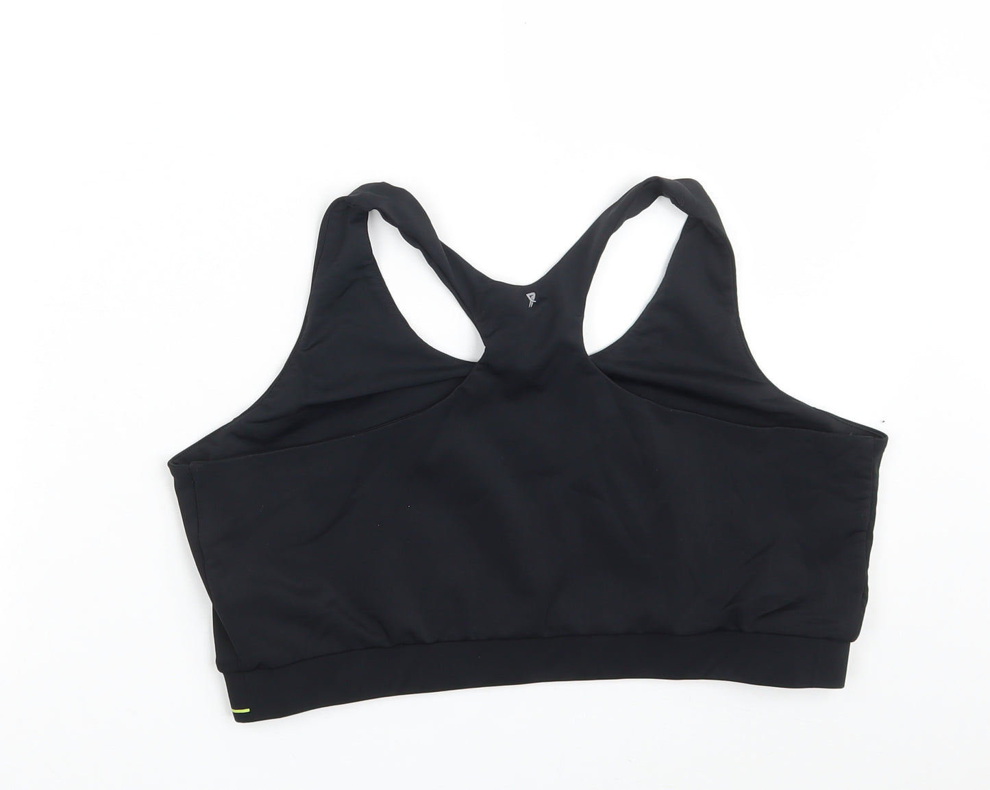 Primark Womens Black  Polyamide Cropped Tank Size 18 Round Neck  - Train to gain