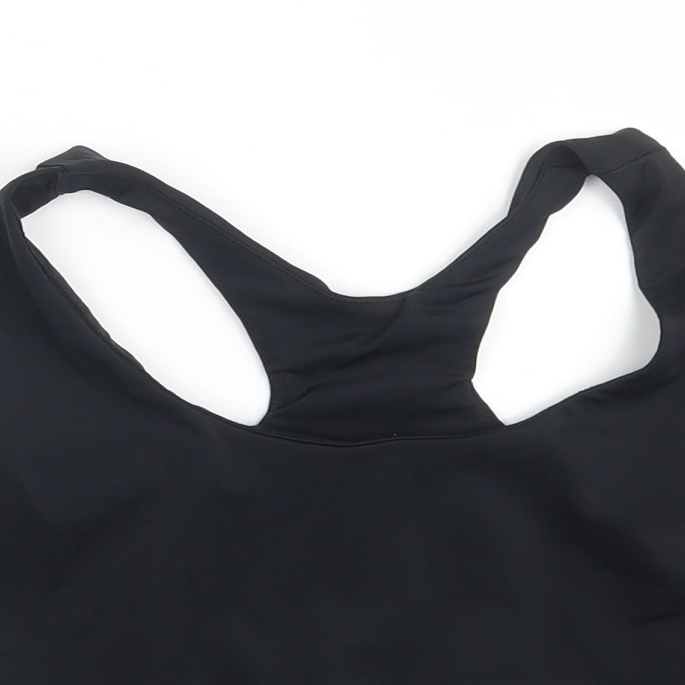 Primark Womens Black  Polyamide Cropped Tank Size 18 Round Neck  - Train to gain