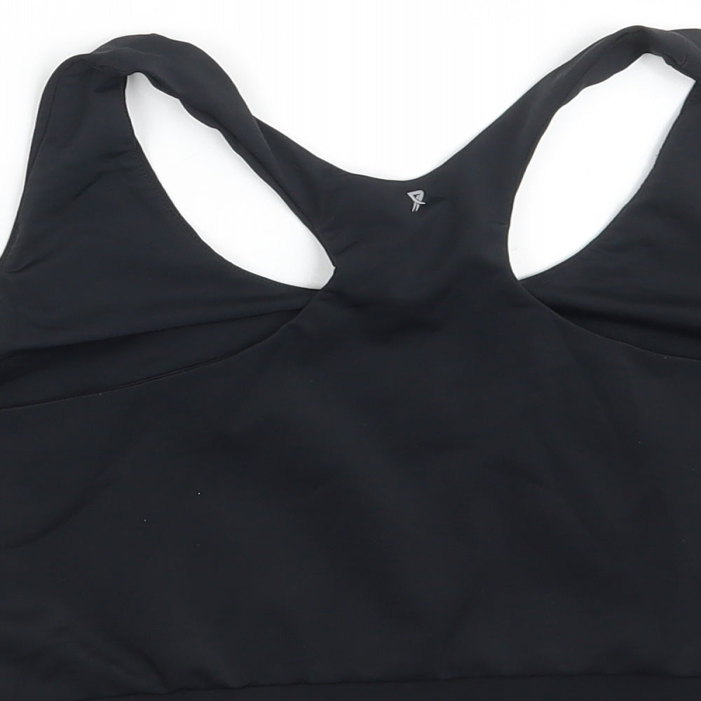 Primark Womens Black  Polyamide Cropped Tank Size 18 Round Neck  - Train to gain