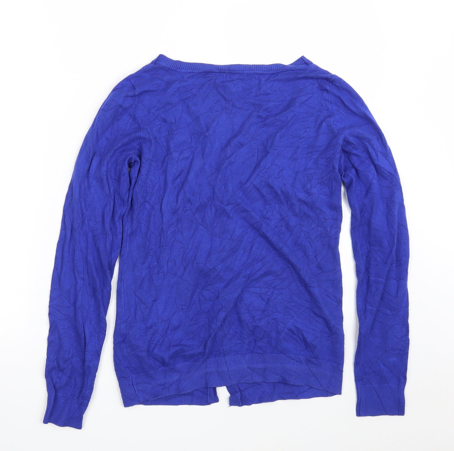 Dynamite Womens Blue V-Neck  Rayon Cardigan Jumper Size S