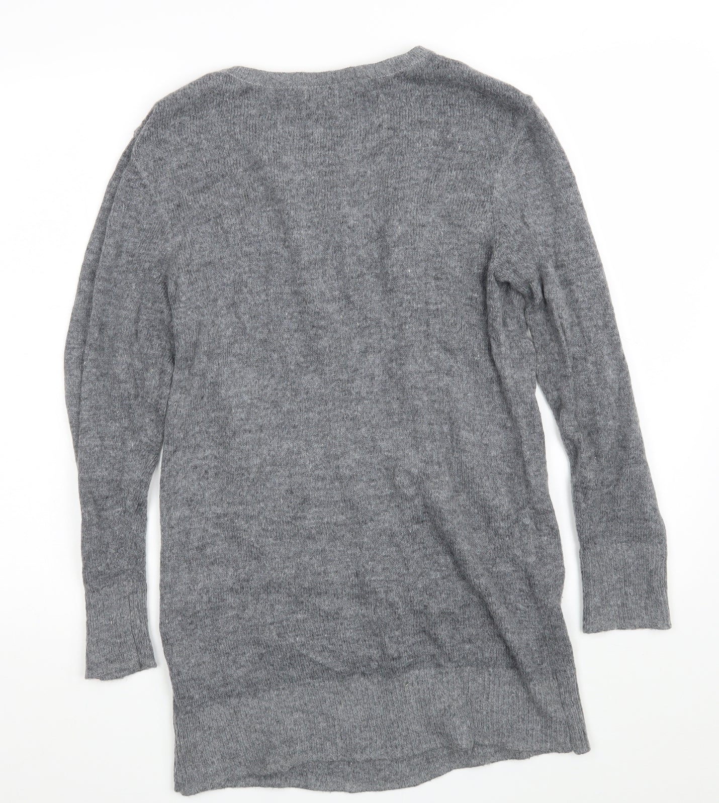 Miss Selfridge Womens Grey Boat Neck  Nylon Pullover Jumper Size 12