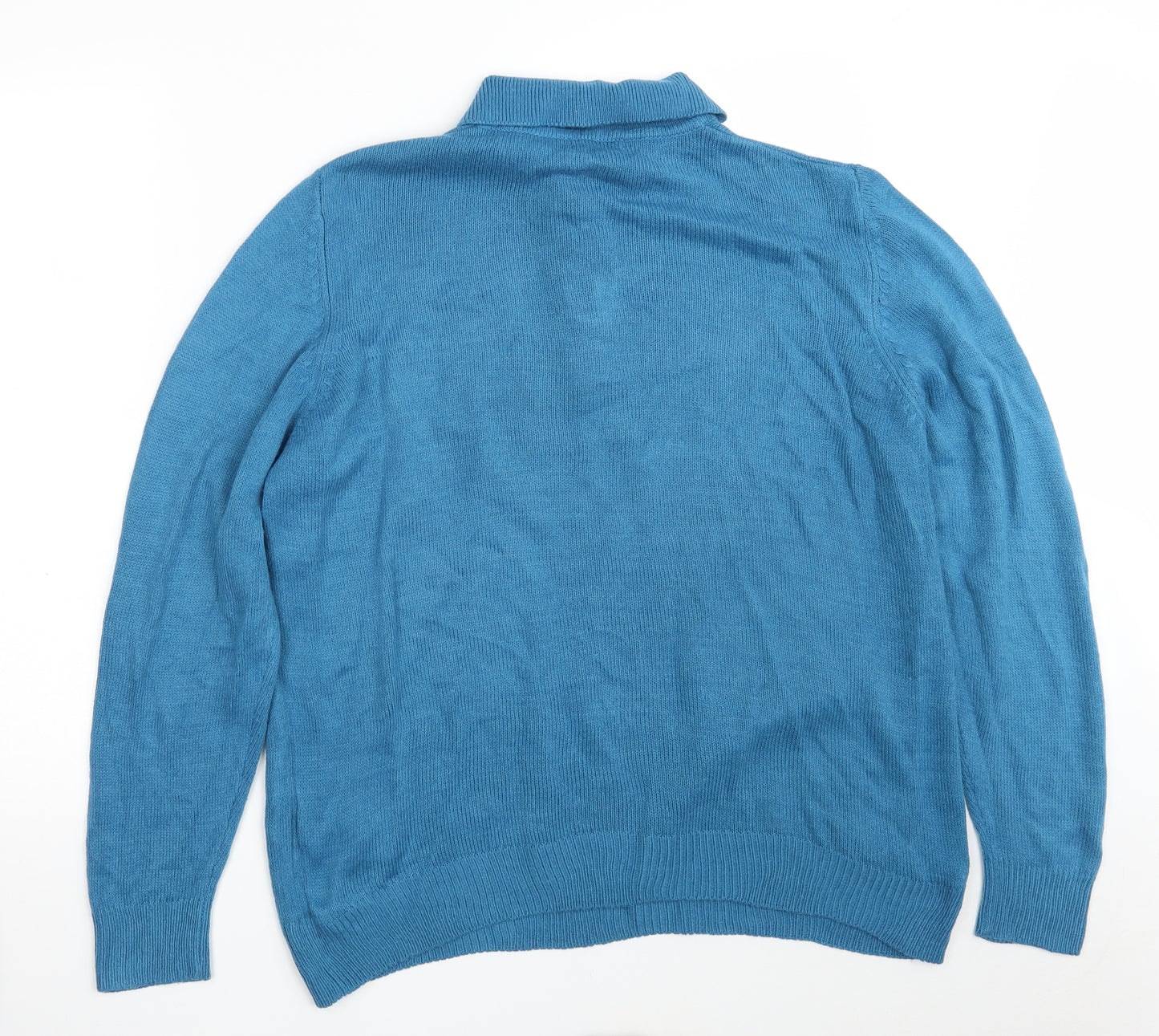 Damart Womens Blue Collared  Acrylic Pullover Jumper Size 18   - Size 18-20