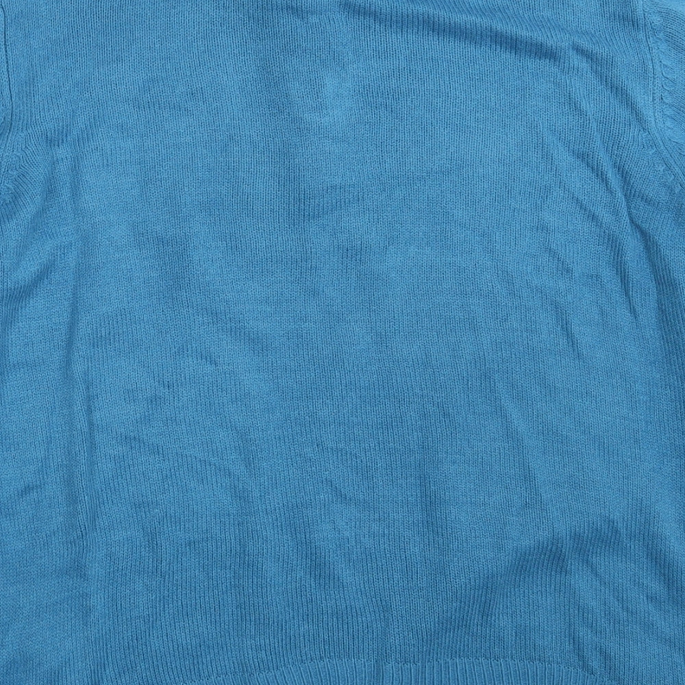 Damart Womens Blue Collared  Acrylic Pullover Jumper Size 18   - Size 18-20