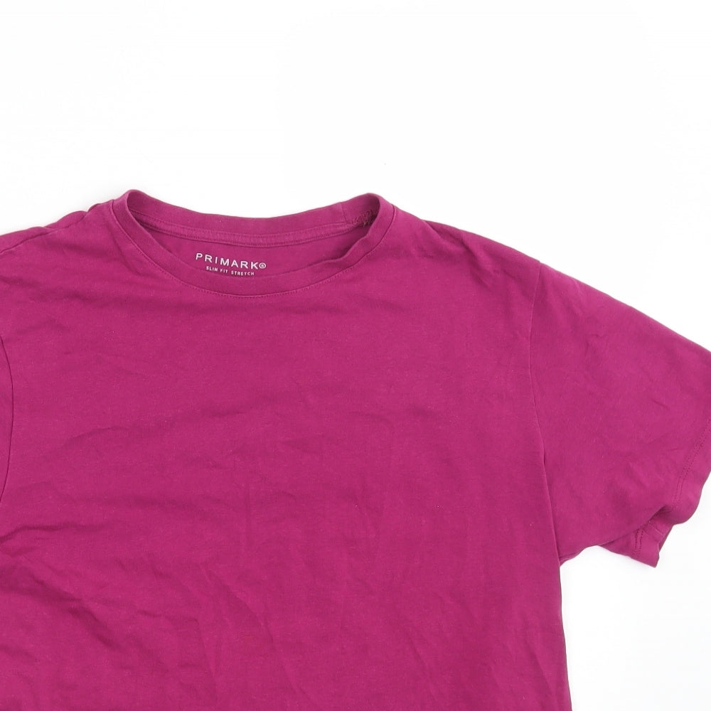 Primark Mens Purple  Cotton  T-Shirt Size M Crew Neck