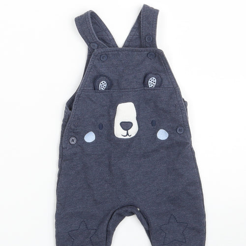 Primark Baby Blue  Cotton Pinafore/Dungaree Dress  Size 3-6 Months  Square Neck