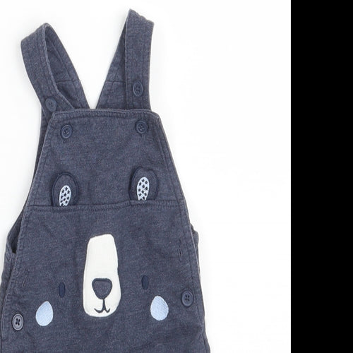 Primark Baby Blue  Cotton Pinafore/Dungaree Dress  Size 3-6 Months  Square Neck