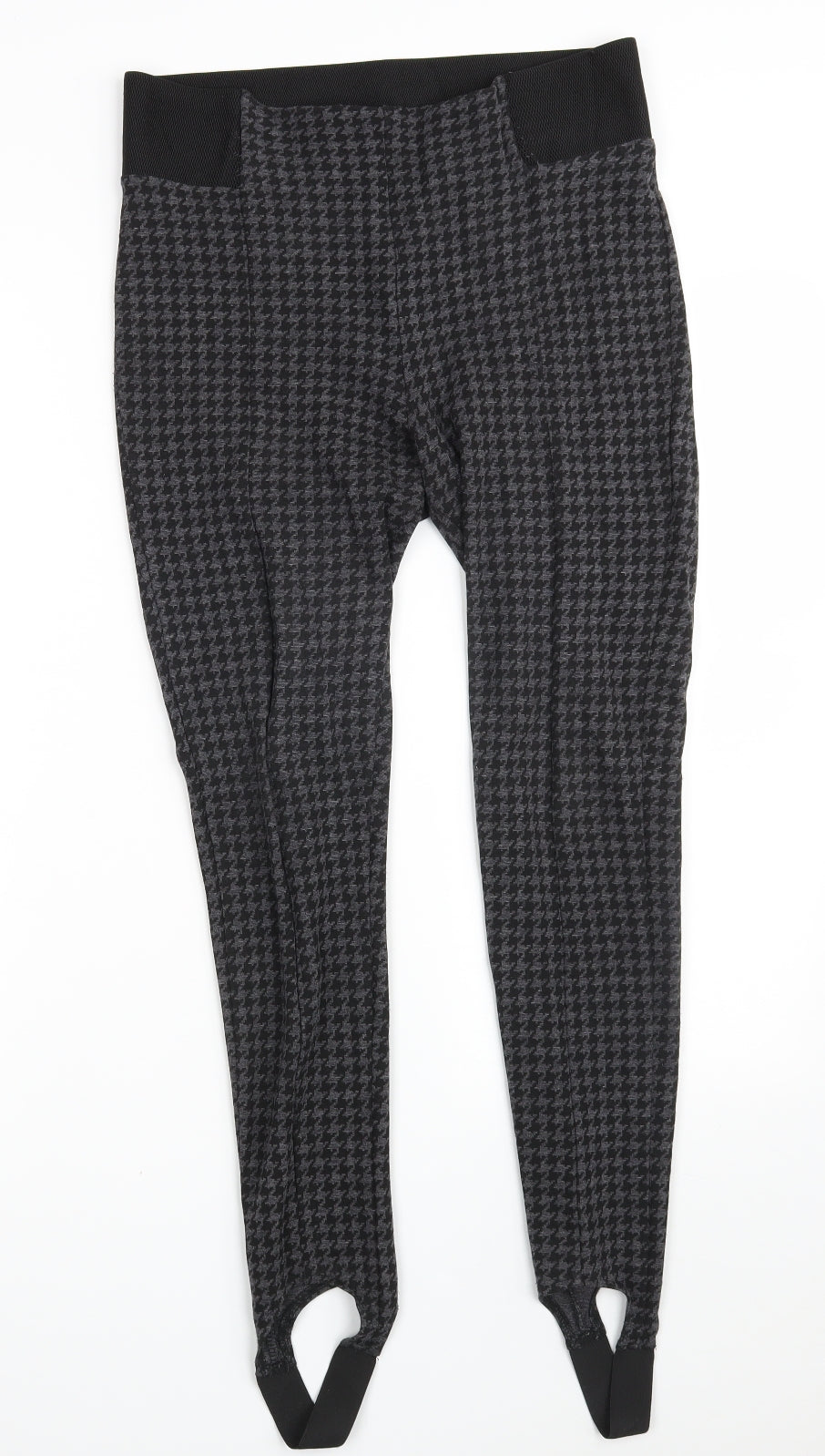 NEXT Womens Grey Houndstooth Viscose Jegging Leggings Size 12 L28 in   - Full Length Legging