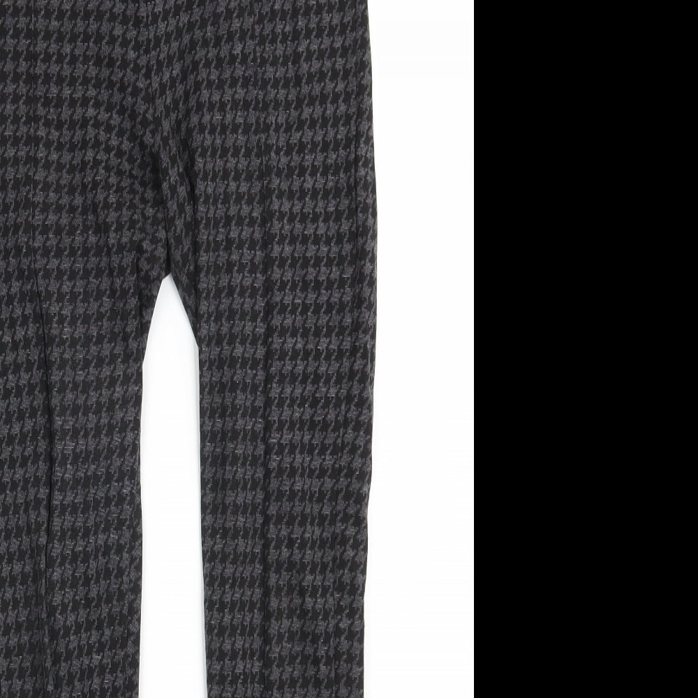 NEXT Womens Grey Houndstooth Viscose Jegging Leggings Size 12 L28 in   - Full Length Legging