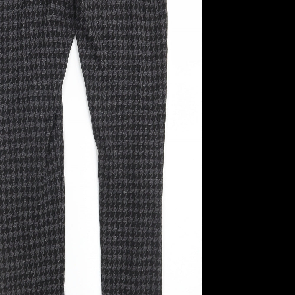 NEXT Womens Grey Houndstooth Viscose Jegging Leggings Size 12 L28 in   - Full Length Legging