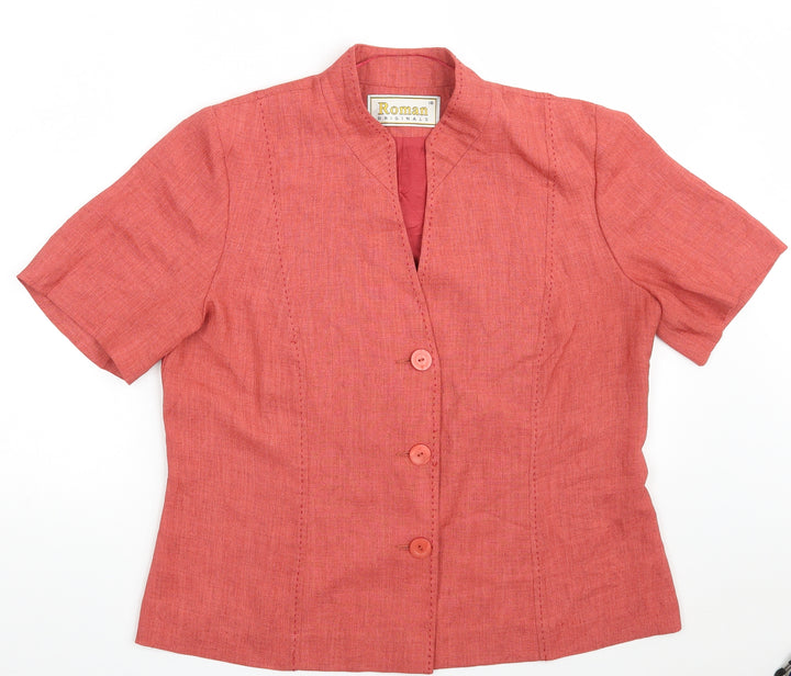 Roman Womens Orange   Jacket  Size 16  Button