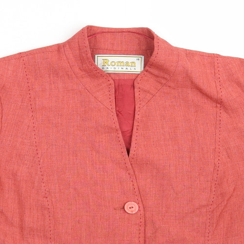 Roman Womens Orange   Jacket  Size 16  Button