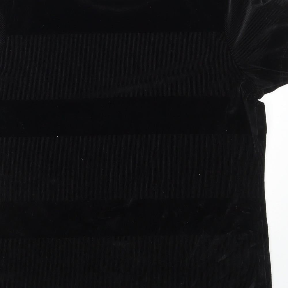 Marks and Spencer Womens Black  Polyester Basic T-Shirt Size 16 Crew Neck