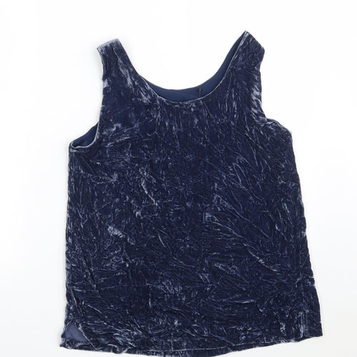 Marks and Spencer Womens Blue  Viscose Vest Sweatshirt Size 10   - Crushed Velvet