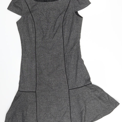 NEXT Womens Grey  Polyester A-Line  Size 8  Boat Neck Zip