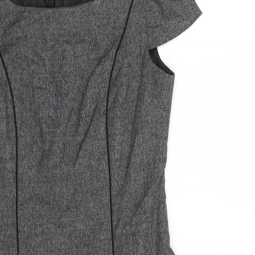 NEXT Womens Grey  Polyester A-Line  Size 8  Boat Neck Zip