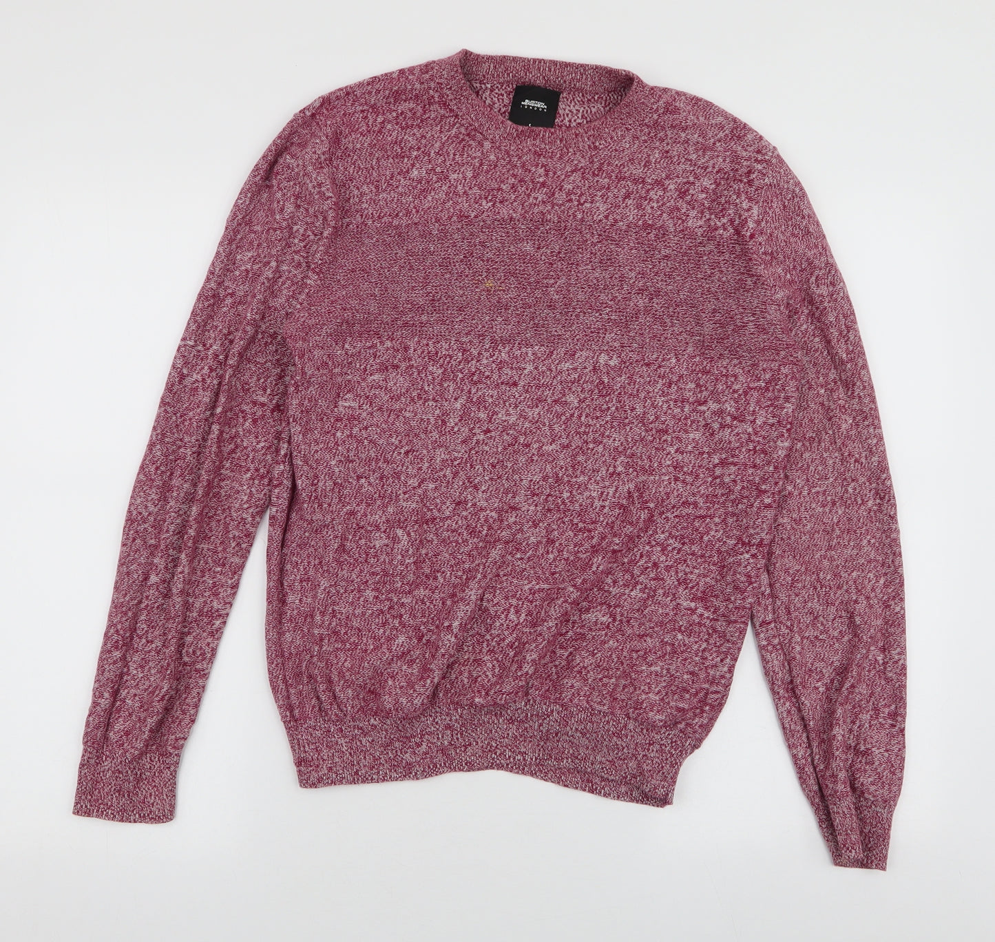 Burton Mens Red Round Neck  Cotton Pullover Jumper Size S