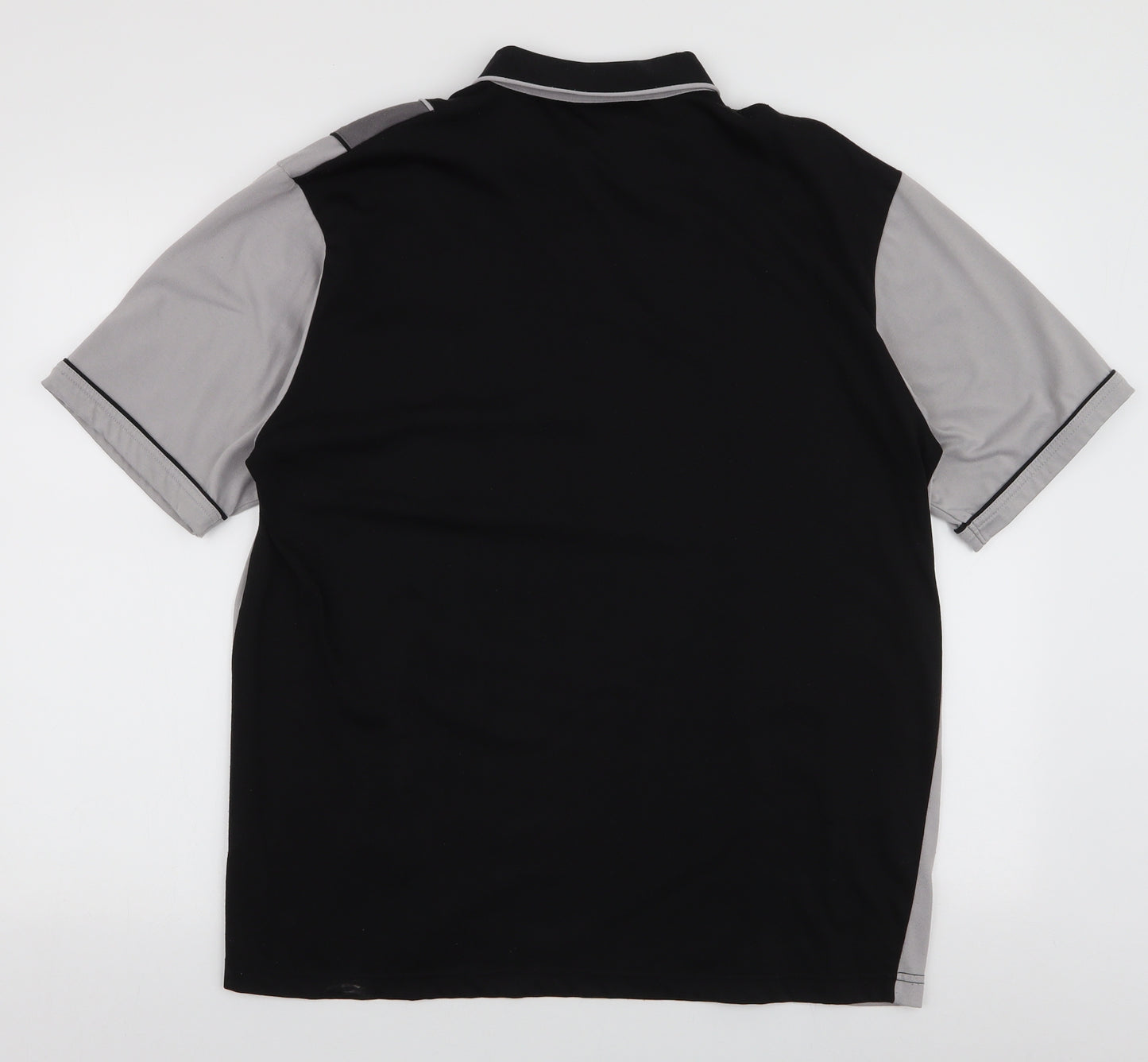 Tom Hagan Mens Black  Polyester  Polo Size L Collared Button