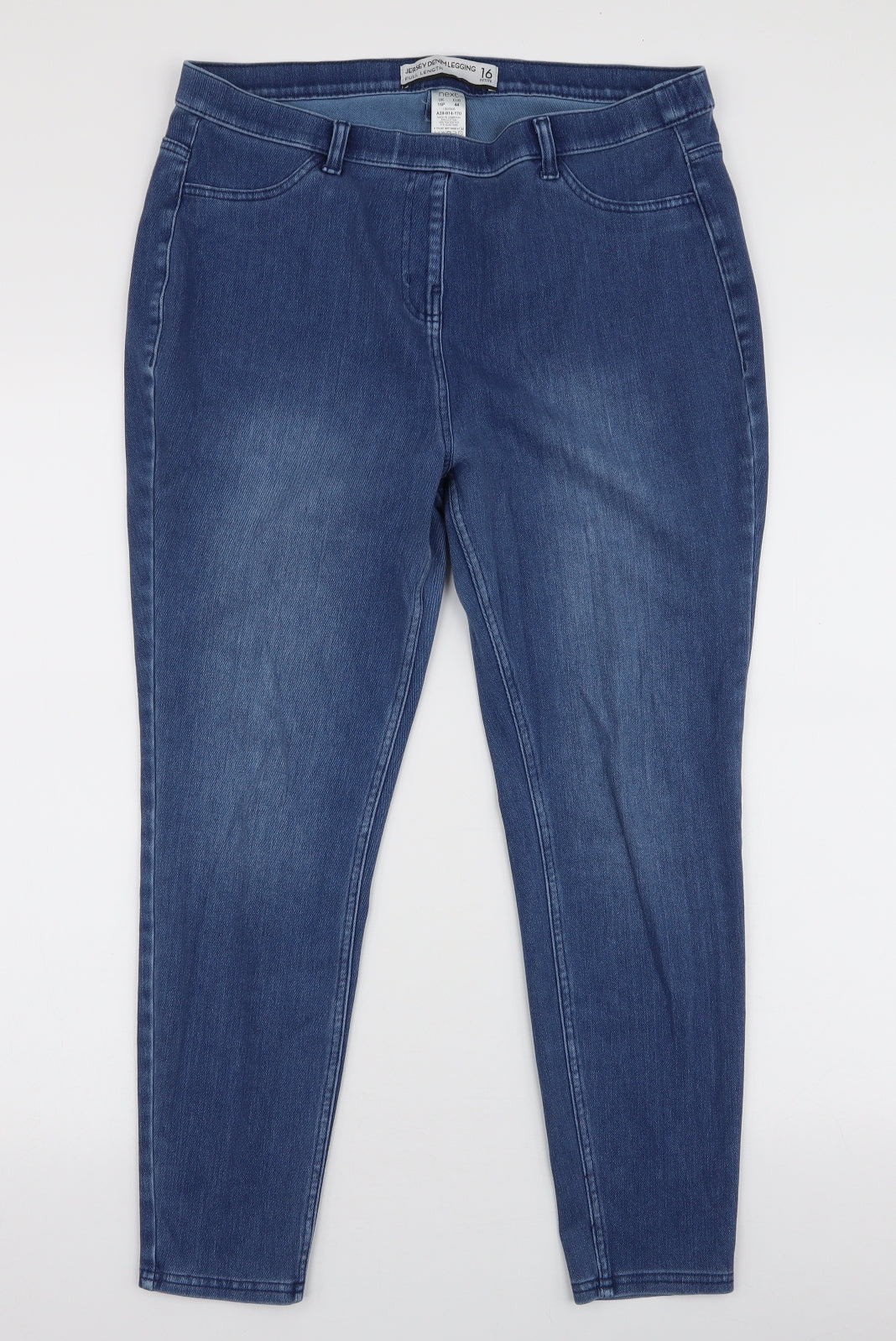 NEXT Womens Blue  Cotton Jegging Jeans Size 16 L24.5 in Slim