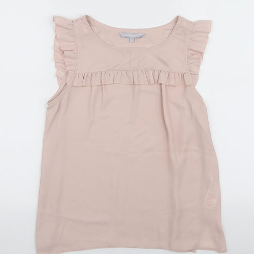 Red Herring Womens Pink  Polyester Basic Blouse Size 10 Round Neck