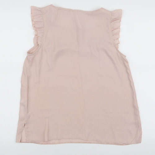 Red Herring Womens Pink  Polyester Basic Blouse Size 10 Round Neck